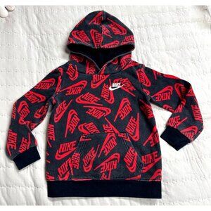 Nike Pullover Hoodie Black and Red Size Kids 3T